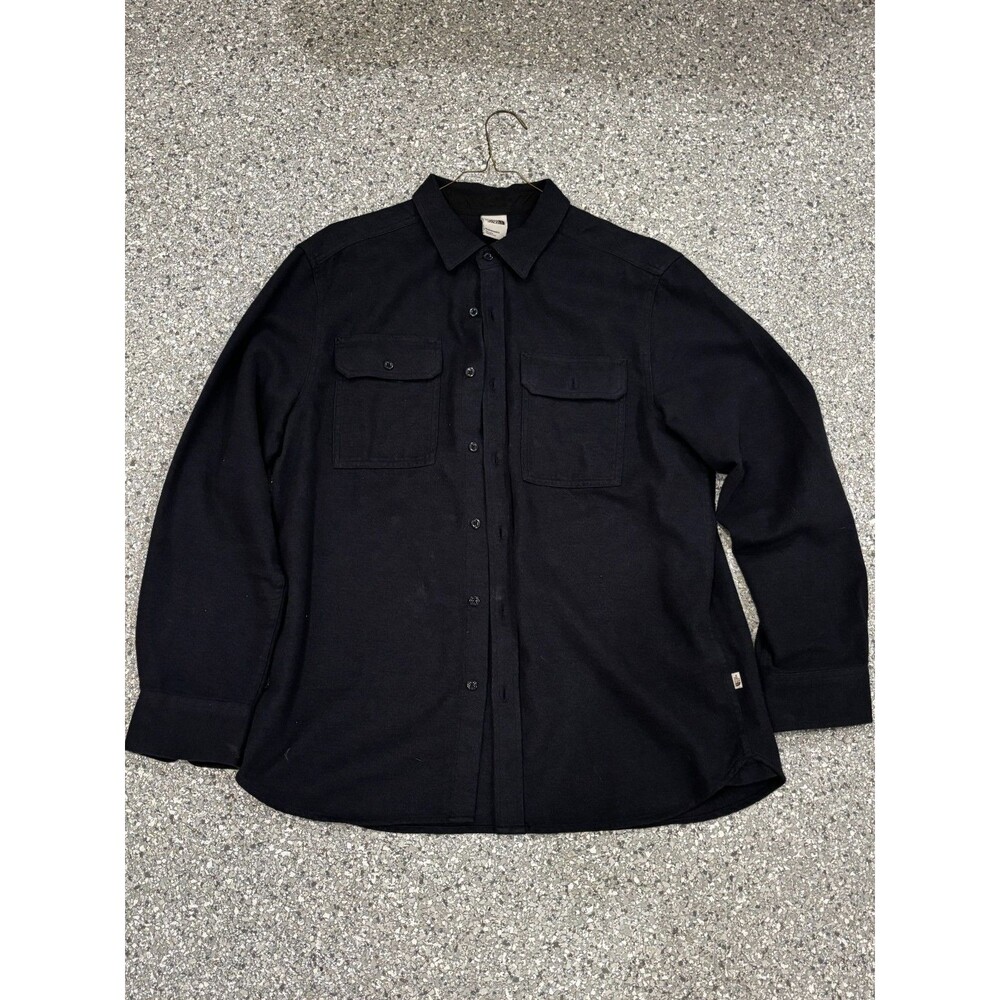 Mens Black North Face Long Sleeve Button Down size Large